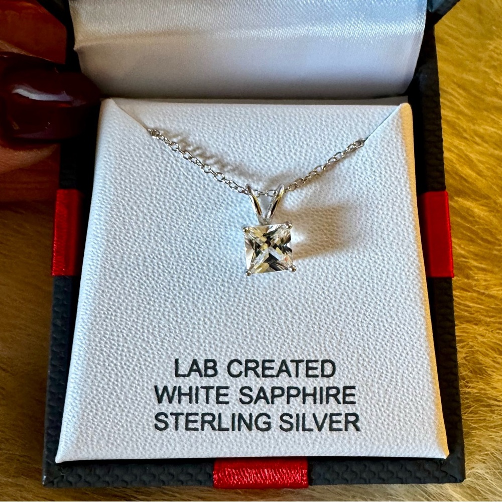 NIB YES PLEASE! sterling silver solitaire necklace 18” - Picture 4 of 11